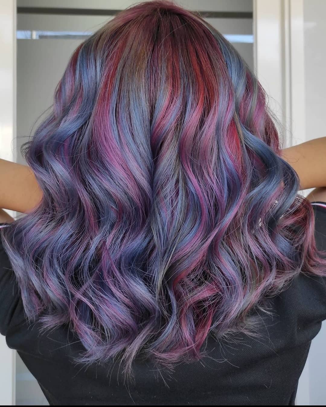 Electric purple peekaboo highlights