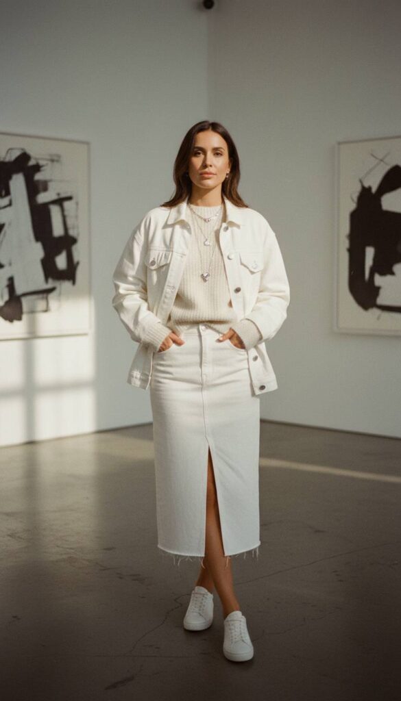 White Skirt Winter Outfits